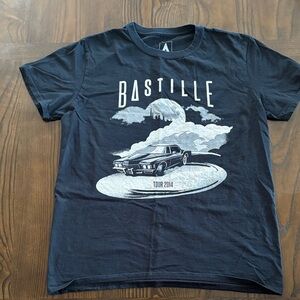 Bastille Bad Blood 2014 Tour Graphic Men's T-Shirt - Black. Medium